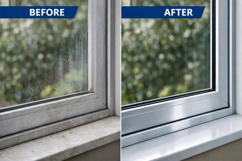 window frame restoration before and after, Keep Shining Nano Tech Waikato